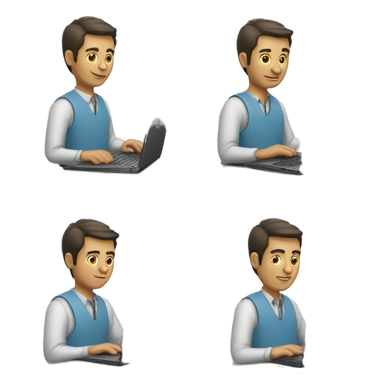 laptop working man emoji
