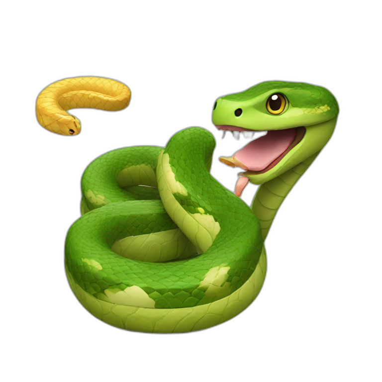 snake eating snack emoji