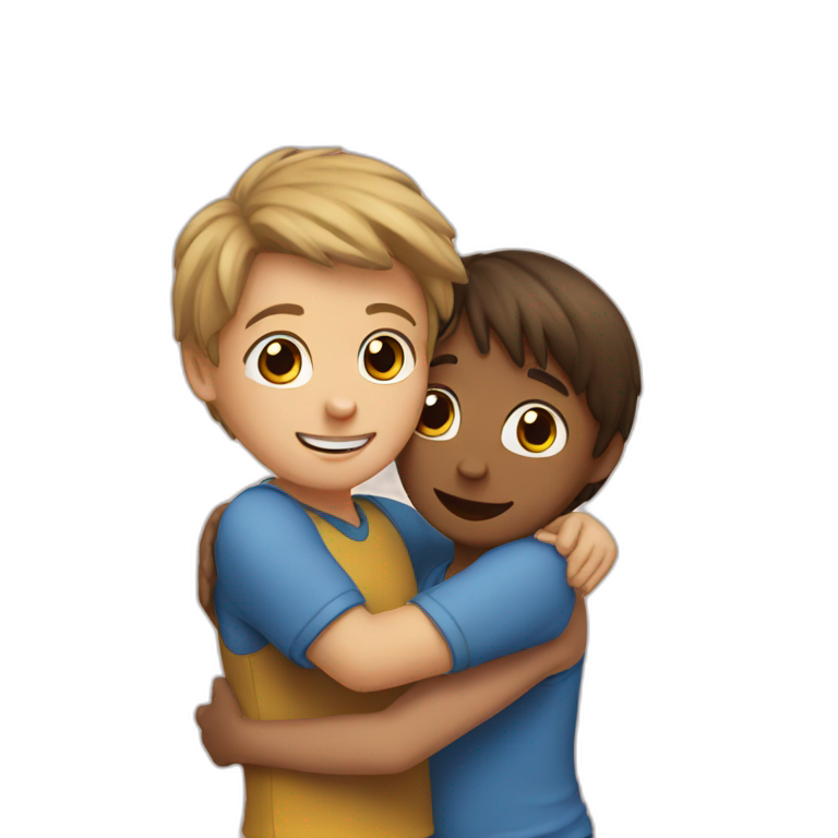 Hug girl and boy  emoji