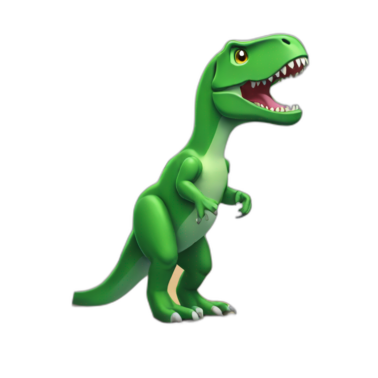Trex with iphone and computer emoji