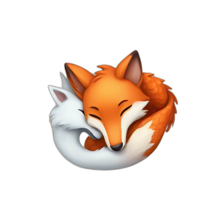 fox and dragon cuddling emoji