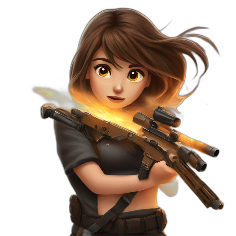 solo gun-wielding girl emoji