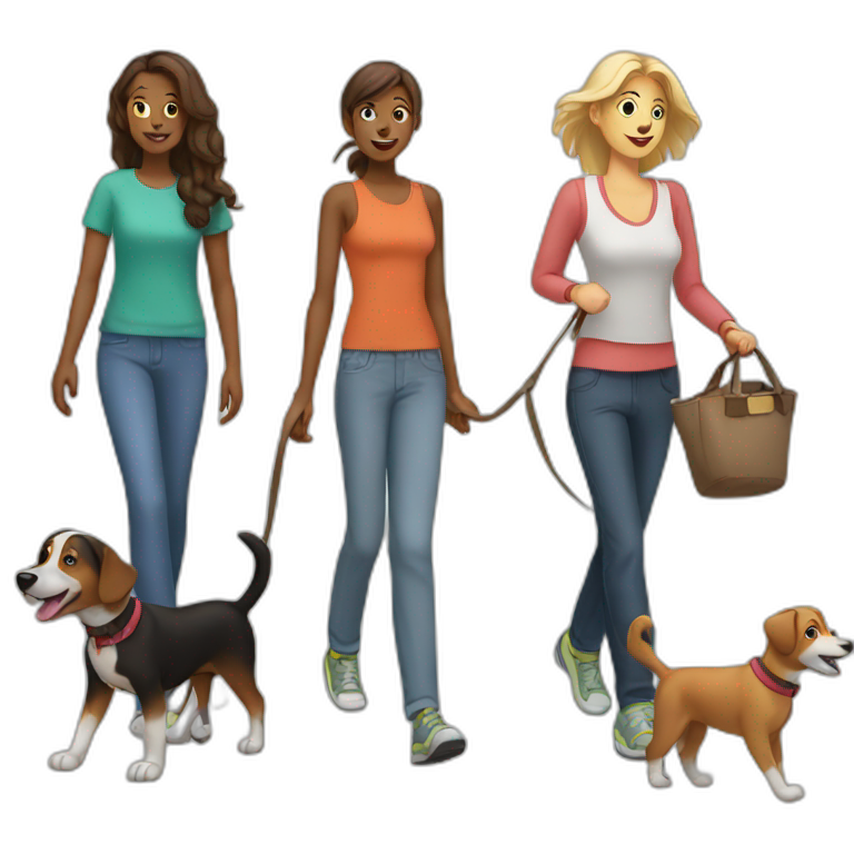 Dog walking group emoji