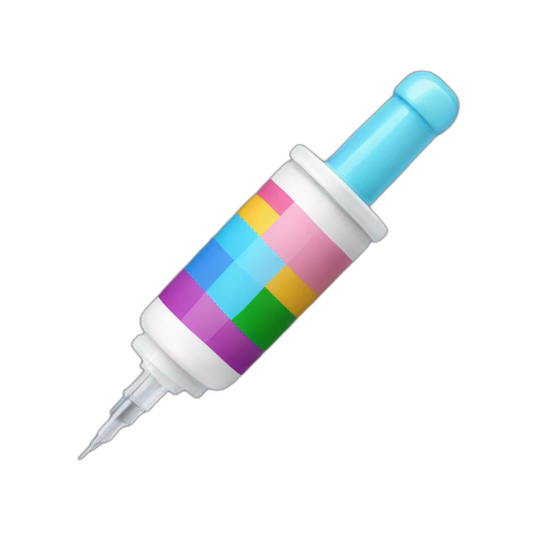 trans flag syringe emoji