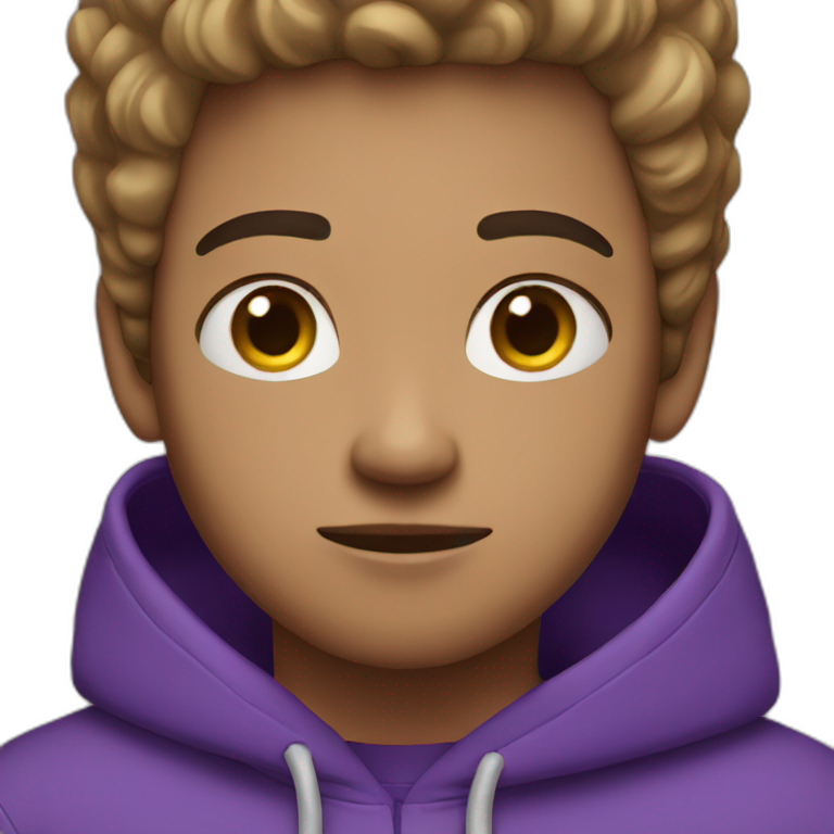 light skin guy with a purple hoodie emoji