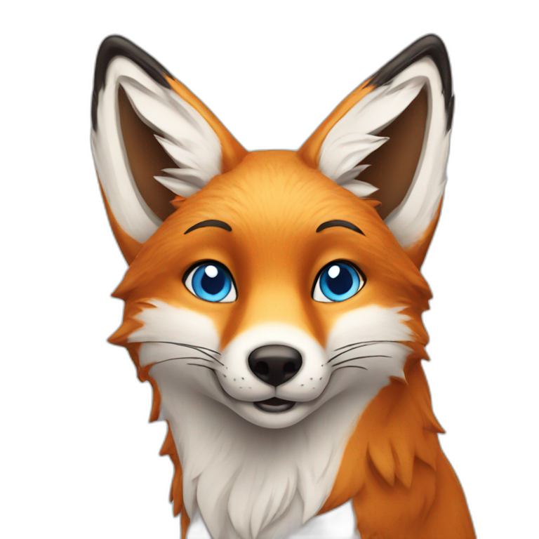 Fox whit blue eyes happy emoji
