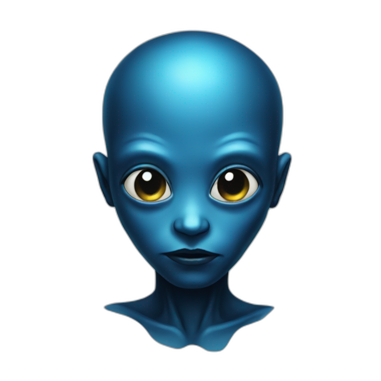 Alien blue black face emoji