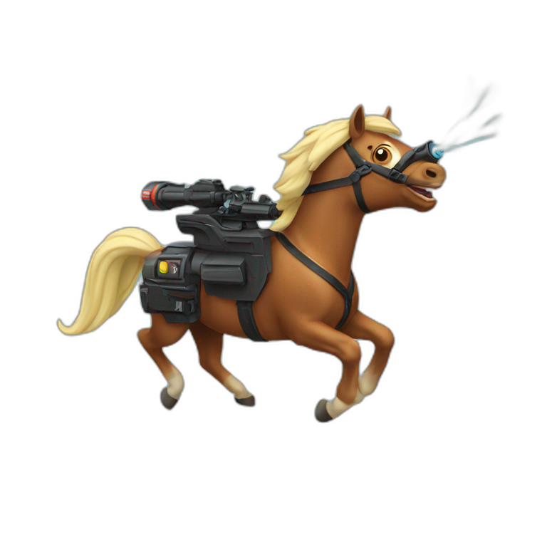 Horse flying lasergun emoji