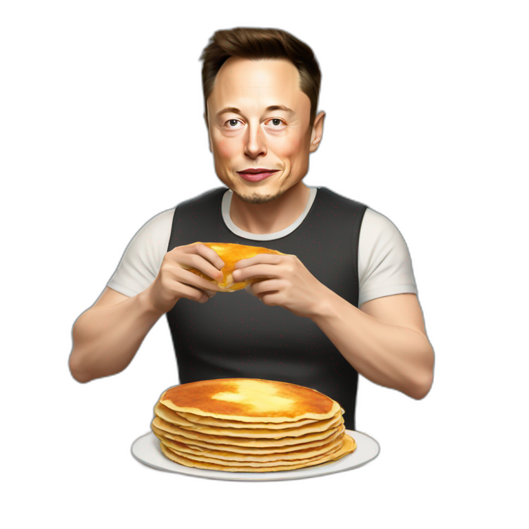 Elon Musk eat pancake emoji