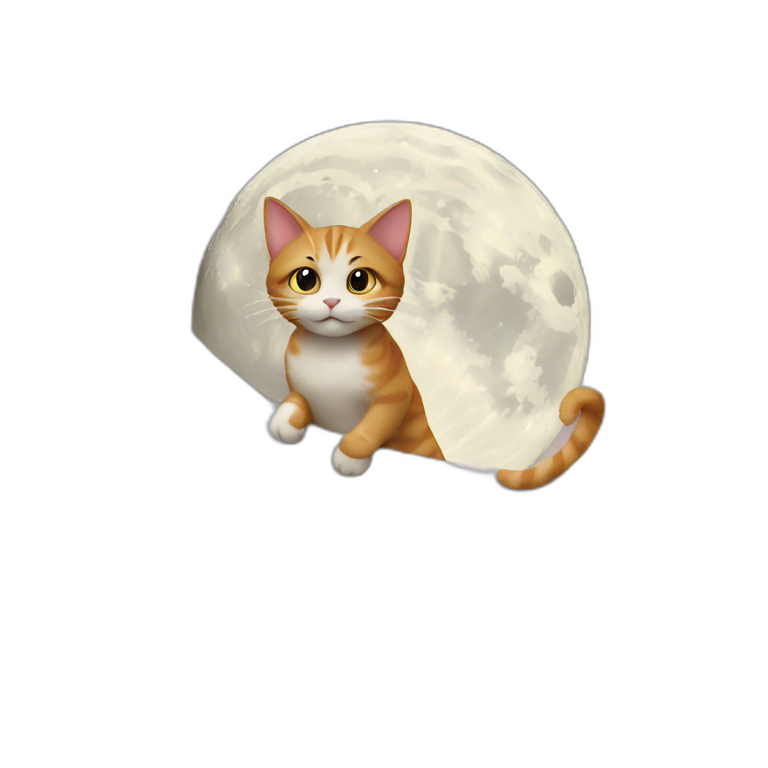 The cat is flying on the moon emoji