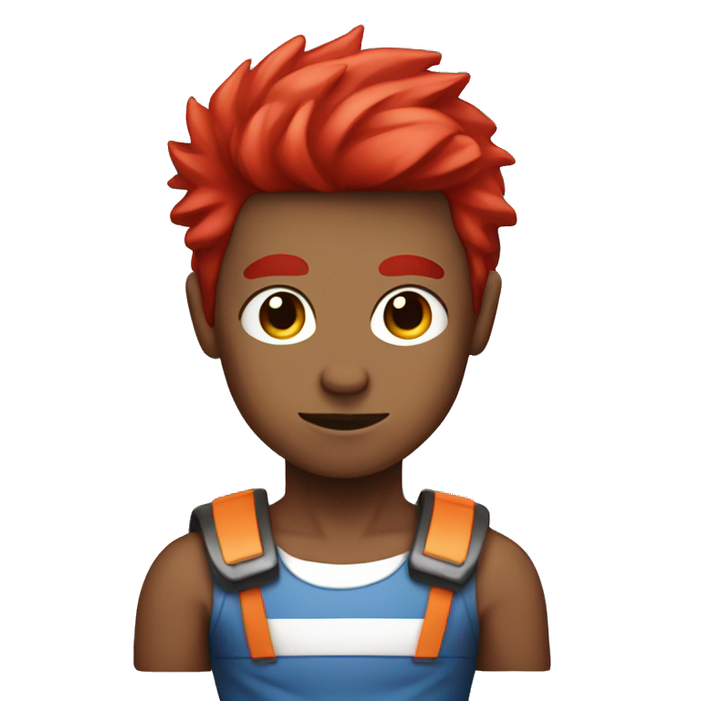 Red and white haired super boy emoji