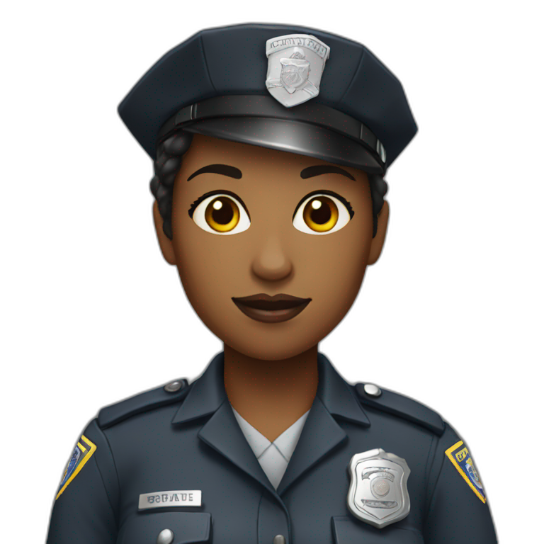 black police woman in gray uniform emoji