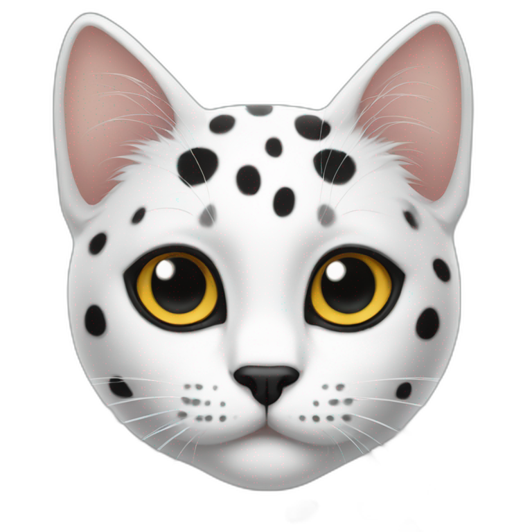 white black spotted cat emoji