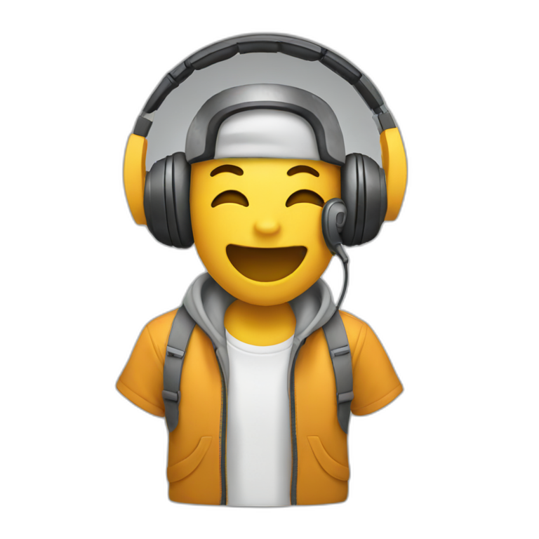 emoji using headphones enjoying music emoji