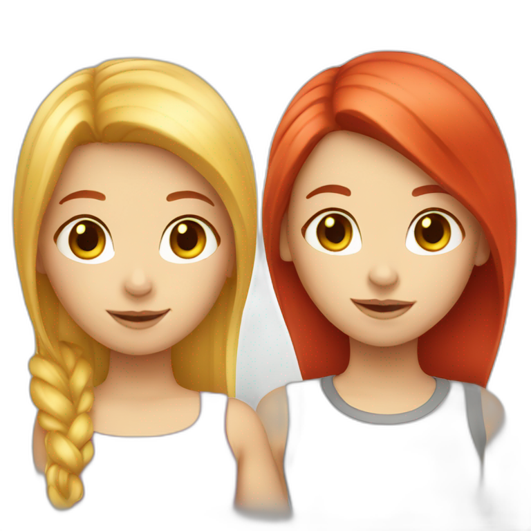 a blonde girl and a red-haired girl emoji