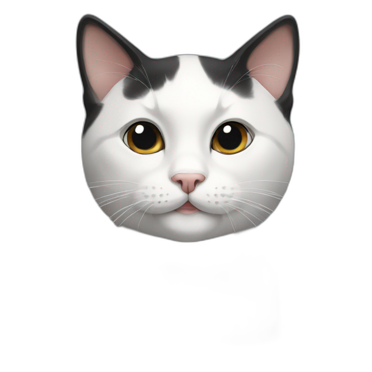 Cat with a black and white face emoji