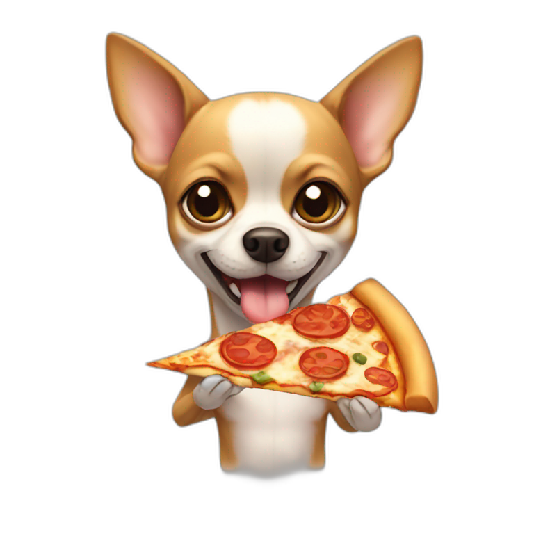 Chihuahua comiendo pizza emoji