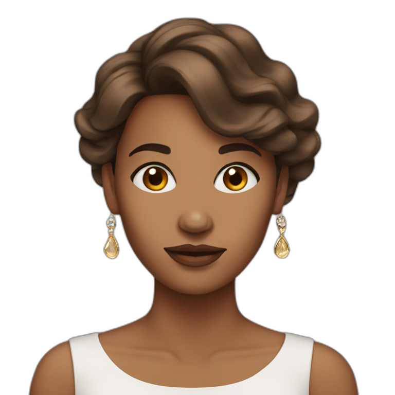 woman Brown hair with earrings emoji
