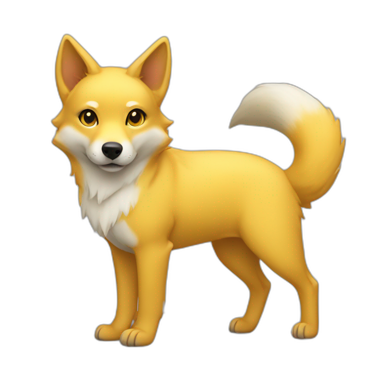 yellow fox dog hybrid emoji