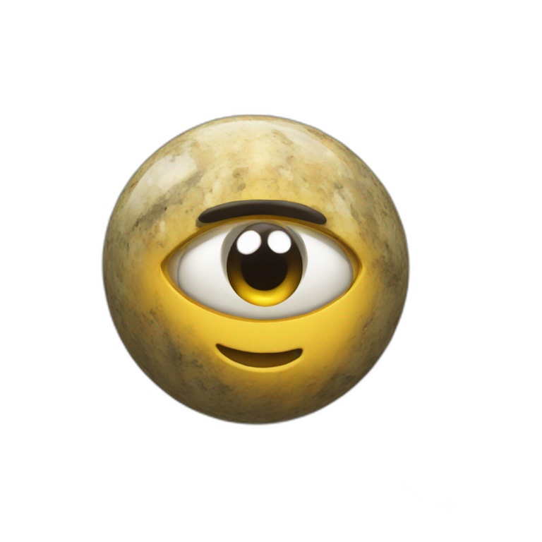 3d sphere with a cartoon granite texture with big beautiful eyes emoji