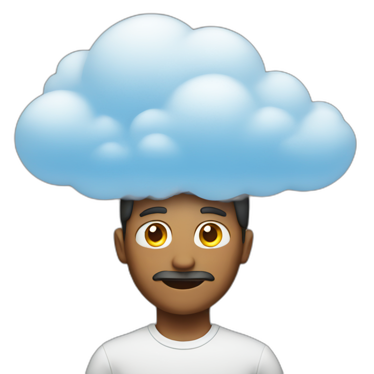 guy with cloud above head emoji