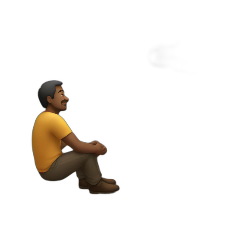Man sit looking at the sky emoji