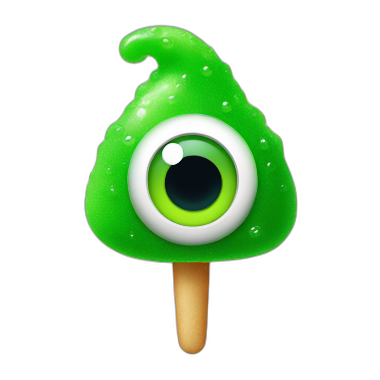 Green gumdrop candy with eyes  emoji