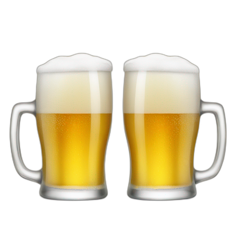 Glasses of beer & happy new year  emoji