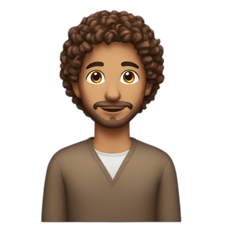 arab with brown curly hair emoji