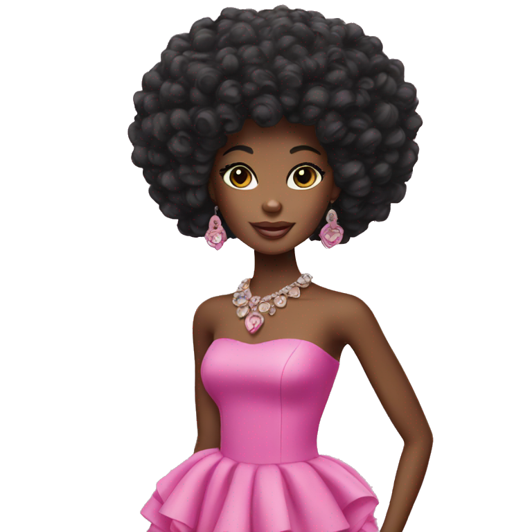 Black afro Barbie emoji