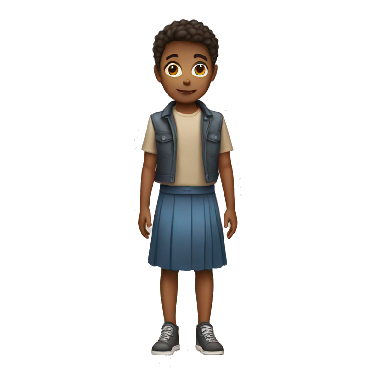A boy wearing skirt emoji