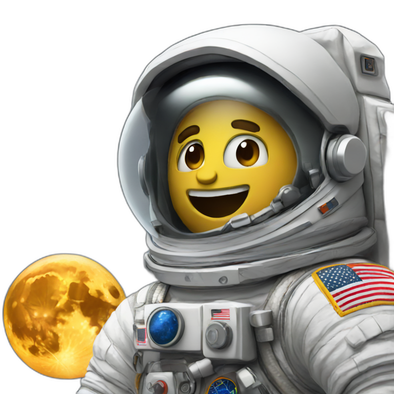 Astronaut on the moon emoji