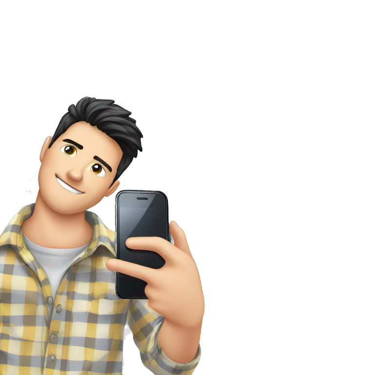 selfie in plaid shirt emoji
