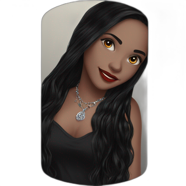 solo girl with black hair emoji