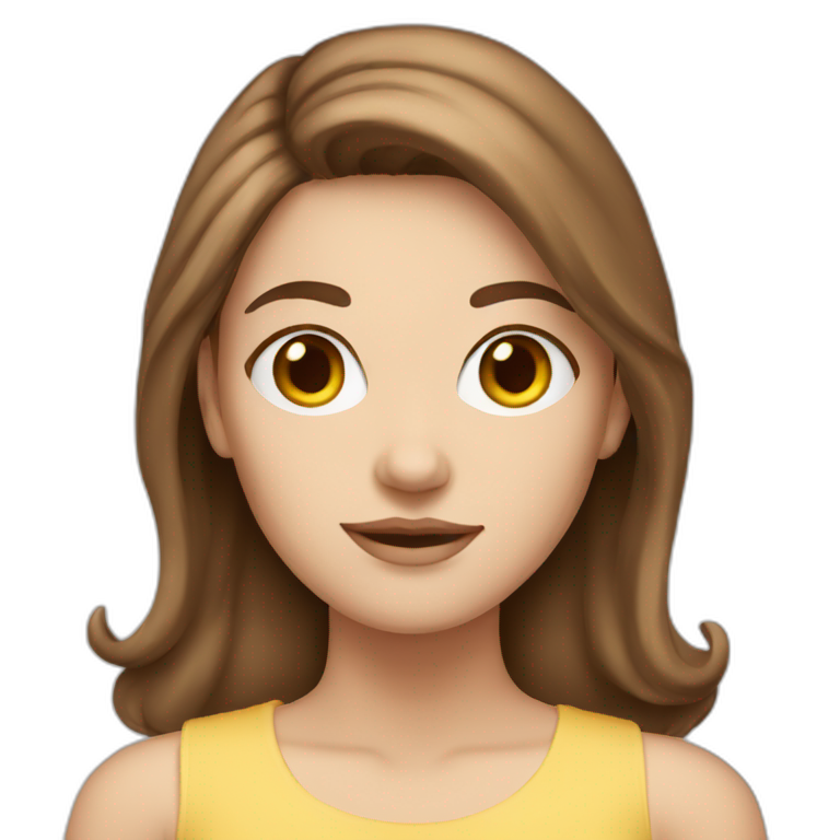 White girl, brown hair emoji