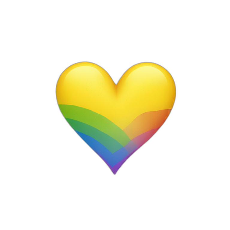 yellow heart with lgbt flag emoji