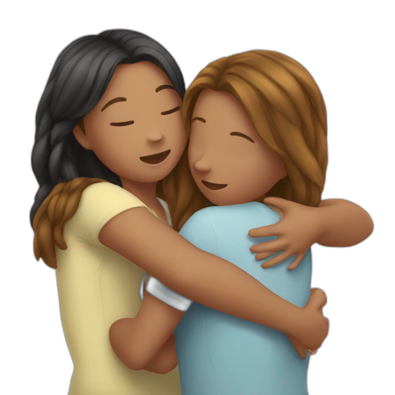 Girl hug her friends  emoji