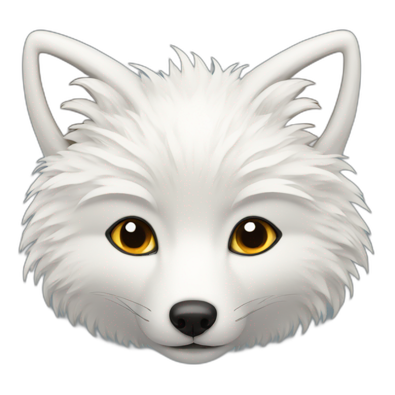 white fluffy fox emoji