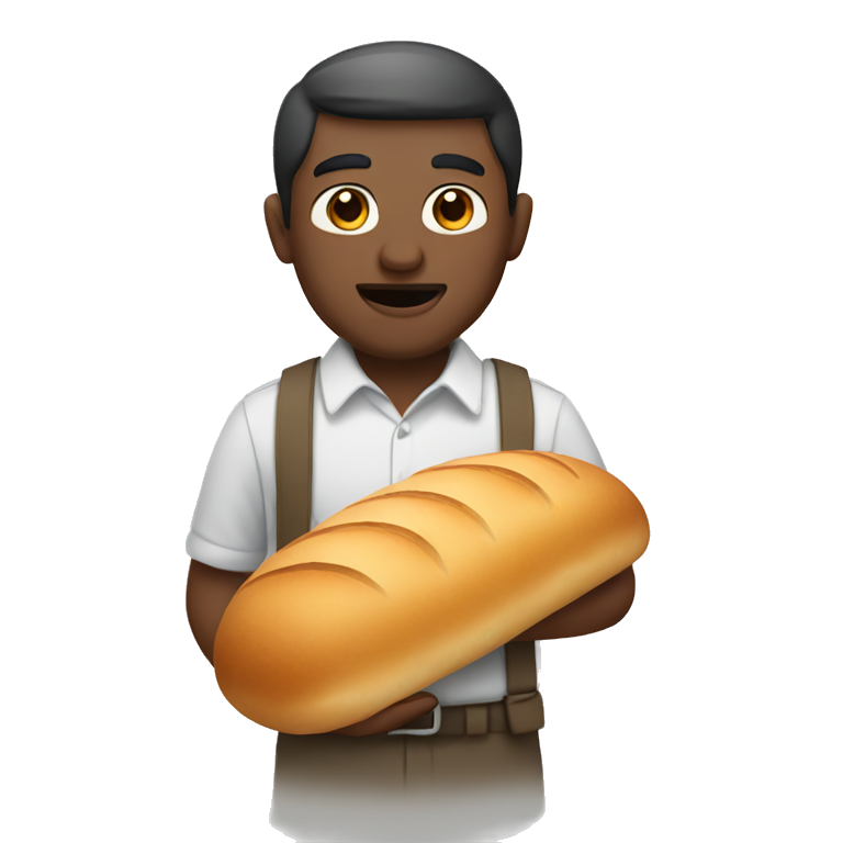 a man with a bread emoji