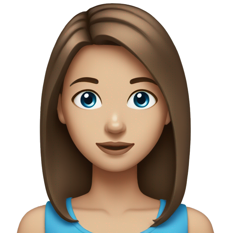 girl brown hair blue eyes emoji