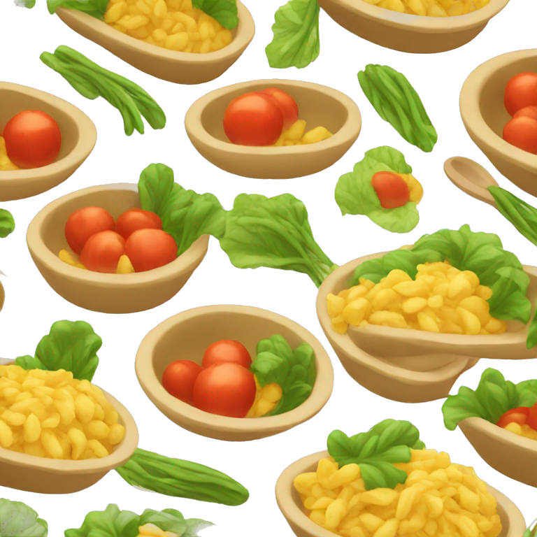 side dish, in the style of IOS emoji emoji
