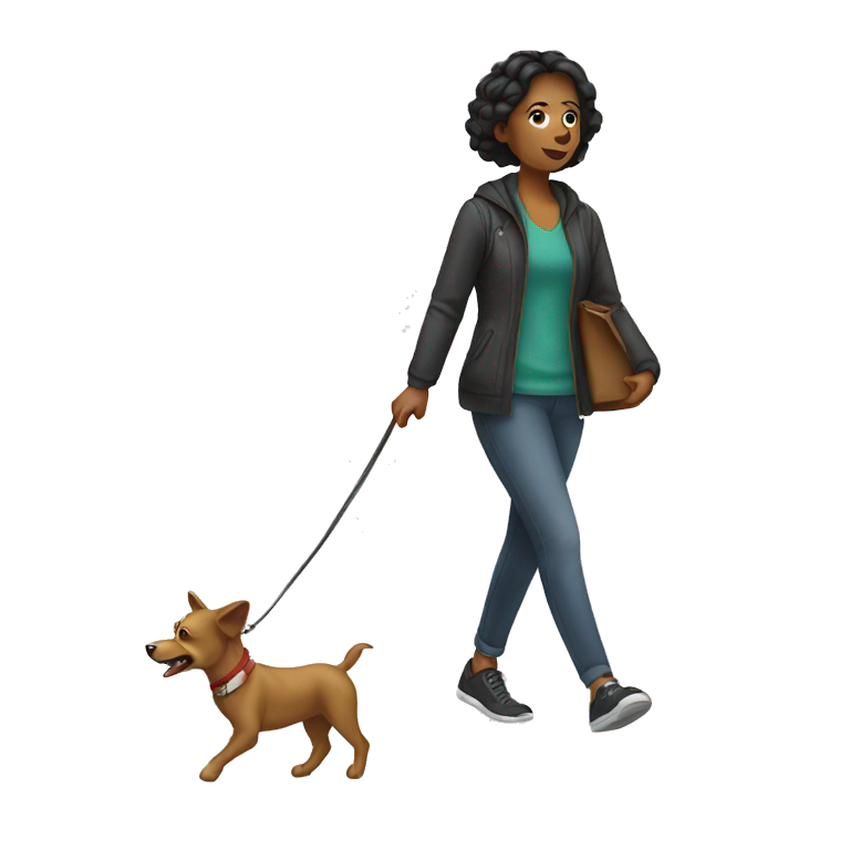 woman walking with her dog emoji