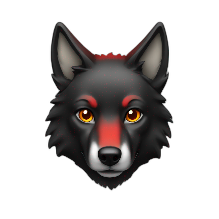 black and red wolf emoji