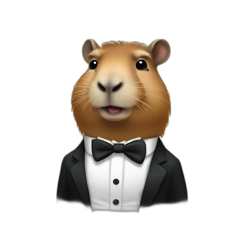 Capybara in a tuxedo emoji