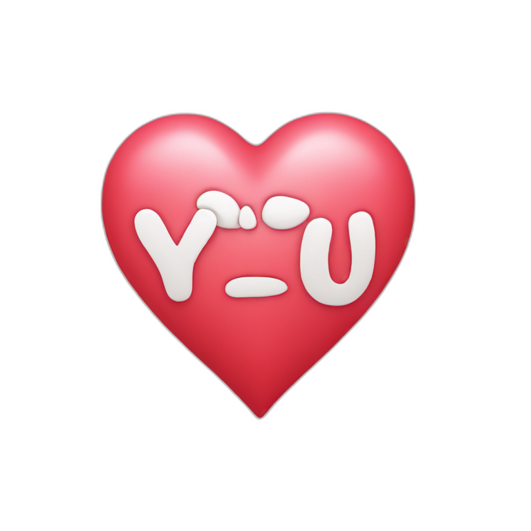 Heart with text I love you emoji