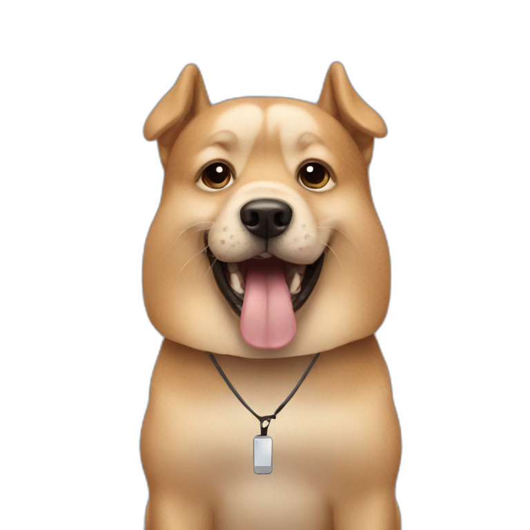 meme doggie with phone emoji
