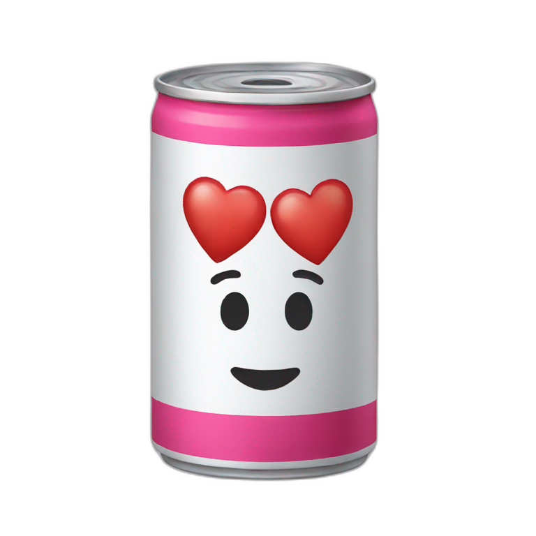 can with three hearts above the head emoji