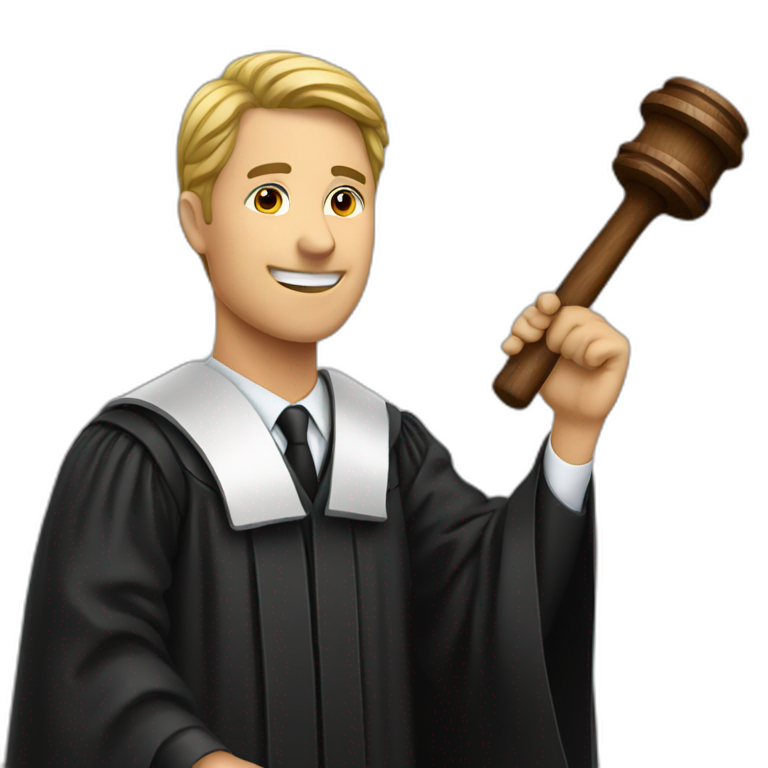 male judge with hammer emoji
