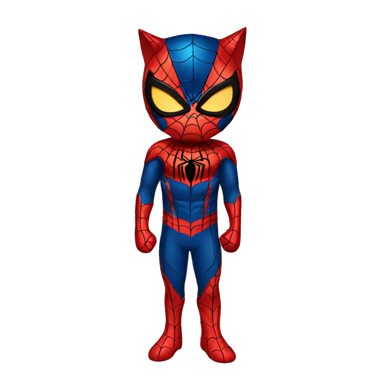Gato vestido de spiderman emoji