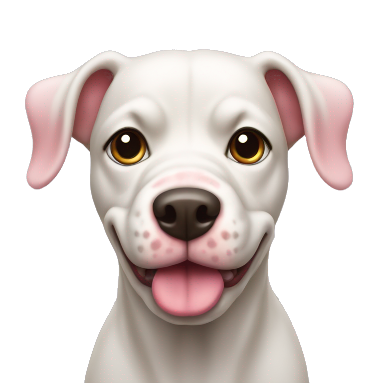 bull terier dog with pink nose emoji